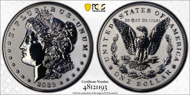 2023-S $1 Morgan Dollar Rev PR  Two-Coin Reverse Proof Set First Strike PR70