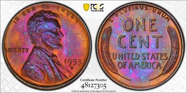 1953-D 1C MS66BN