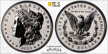 2023-S $1 Morgan Dollar Rev PR Two-Coin Reverse Proof Set PR70