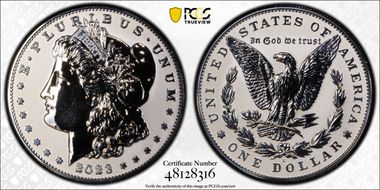 2023-S $1 Morgan Dollar Rev PR Two-Coin Reverse Proof Set PR69