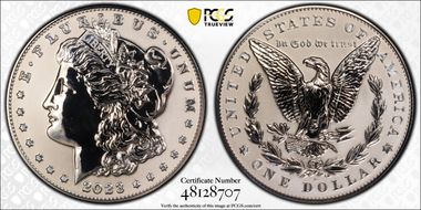 2023-S $1 Morgan Dollar Rev PR Two-Coin Reverse Proof Set PR70