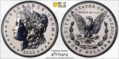 2023-S $1 Morgan Dollar Rev PR Two-Coin Reverse Proof Set PR69