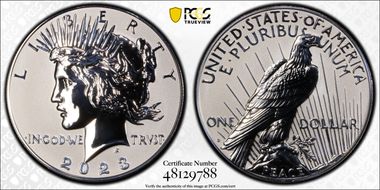 2023-S $1 Peace Dollar Rev PR Two-Coin Reverse Proof Set First Strike PR70