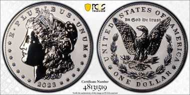 2023-S $1 Morgan Dollar Rev PR Two-Coin Reverse Proof Set PR70