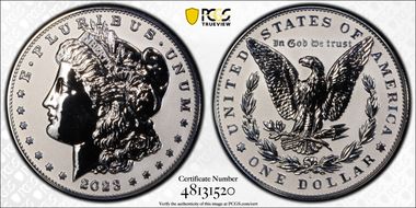 2023-S $1 Morgan Dollar Rev PR Two-Coin Reverse Proof Set PR70