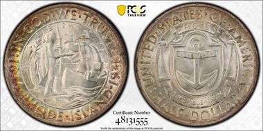 1936-D 50C Rhode Island MS67+ 