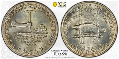 1936 50C Wisconsin MS66