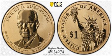 2015-P $1 D. Eisenhower Rev PR PR67