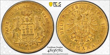 1877-J G 5 Mk J-209 AU53