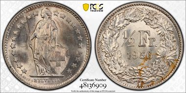 1956 B 1/2 Fr MS64