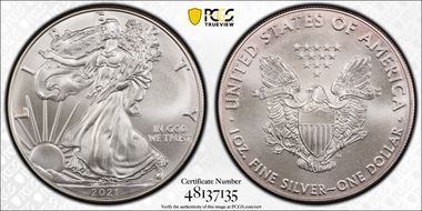 2021 $1 Silver Eagle - Type 1 MS68