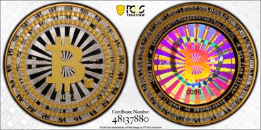 2022 .0021 BTC 1HoDL CLUB 1oz Gilt Silver PR69DCAM