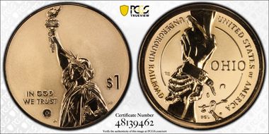 2023-S $1 American Innovation OH Rev PR Underground Railroad First Strike PR70