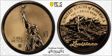 2023-S $1 American Innovation LA Rev PR The Higgins Boat First Strike PR70