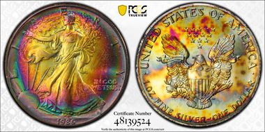 1986 $1 Silver Eagle MS68