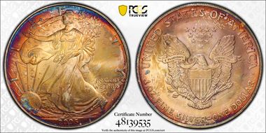 2005 $1 Silver Eagle MS68