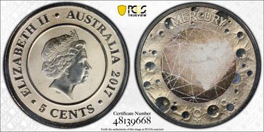2017 5C Planetary Coins Mercury Colorized MS69