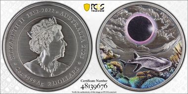 2023-P $2 Ningaloo Eclipse 2oz Ag Antique Finish SP70