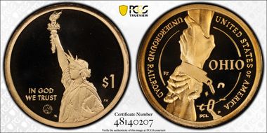 2023-S $1 American Innovation OH Underground Railroad First Strike PR70DCAM