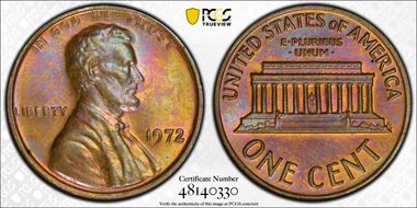 1972 1C Doubled Die Obverse MS63BN