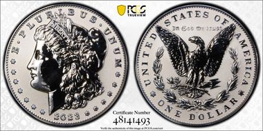 2023-S $1 Morgan Dollar Rev PR  Two-Coin Reverse Proof Set First Strike PR70