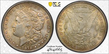 1878 7TF $1 Reverse of 1878 AU58