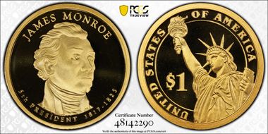 2008-S $1 James Monroe PR70DCAM