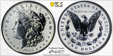 2023-S $1 Morgan Dollar Rev PR Two-Coin Reverse Proof Set PR69