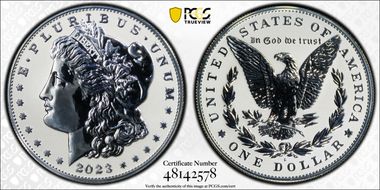 2023-S $1 Morgan Dollar Rev PR Two-Coin Reverse Proof Set PR69