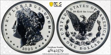 2023-S $1 Morgan Dollar Rev PR Two-Coin Reverse Proof Set PR69