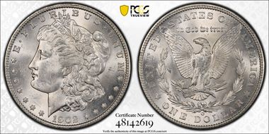 1902-O $1 VAM 25, Doubled Ear MS62