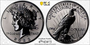 2023-S $1 Peace Dollar Rev PR Two-Coin Reverse Proof Set First Strike PR70