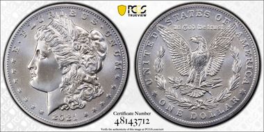 2021 $1 Morgan Dollar 100th Anniversary MS69