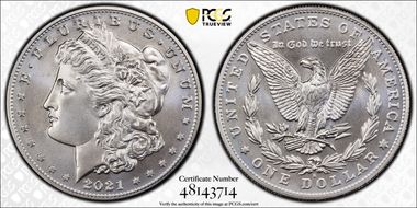 2021-S $1 Morgan Dollar 100th Anniversary MS70