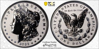 2023-S $1 Morgan Dollar Rev PR Two-Coin Reverse Proof Set PR69
