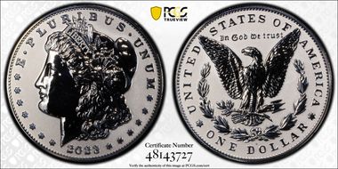 2023-S $1 Morgan Dollar Rev PR Two-Coin Reverse Proof Set PR69