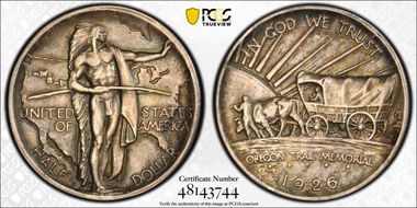 1926-S 50C Oregon AU50