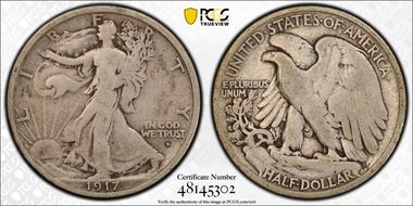 1917-D 50C Obverse VG10