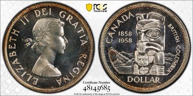 1958 S$1 British Columbia PL67
