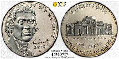 2018-S 5C Reverse Proof 50th Anniversary Set PR70