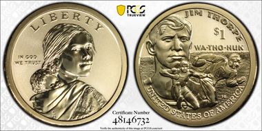 2018-S $1 Native American, Reverse Proof 50th Anniversary Set PR70