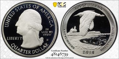 2018-S 25C Block Island NP-Silver PR69DCAM