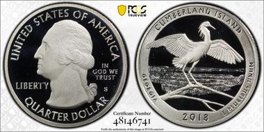 2018-S 25C Cumberland Island NP-Silver PR69DCAM