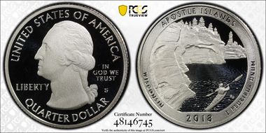 2018-S 25C Apostle Islands NP-Silver PR69DCAM