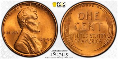 1949-S 1C MS67+ RD