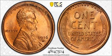 1916-D 1C MS66RD