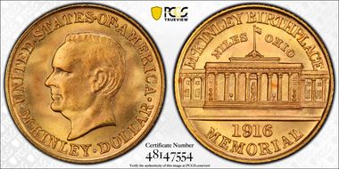 1916 G$1 McKinley MS67+ 