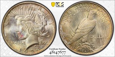 1924 $1 MS66+ 