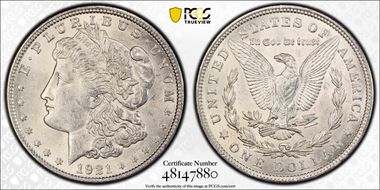 1921 $1 Morgan MS62