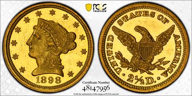 1898 $2.50 PR63CAM